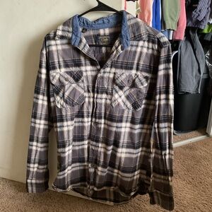 Plaid Button-Up Shirt